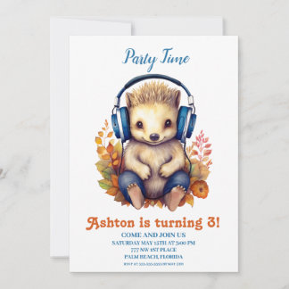Adorable invitación de Hedgehog Boy