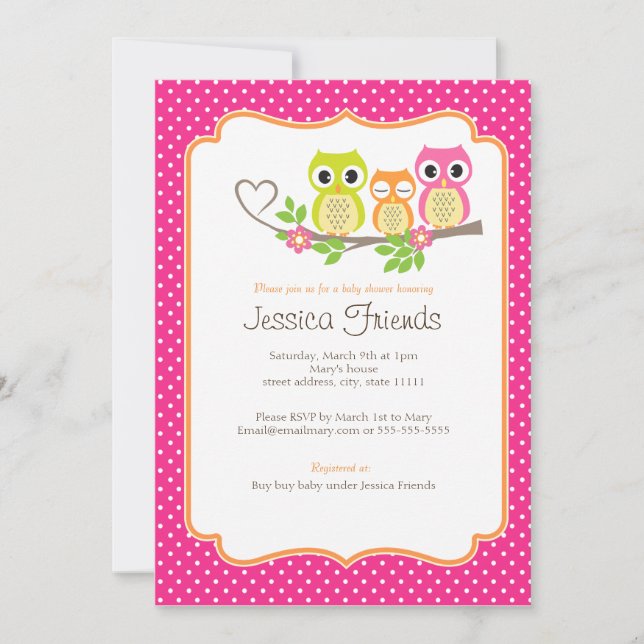 adorable invitación para una ducha de bebé (Anverso)