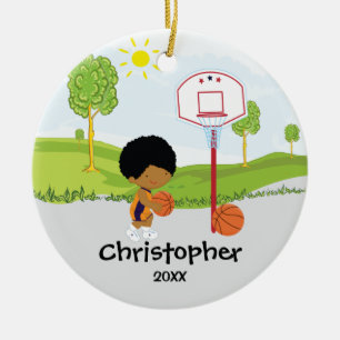 Adorable jugador de baloncesto ornamento de Navida