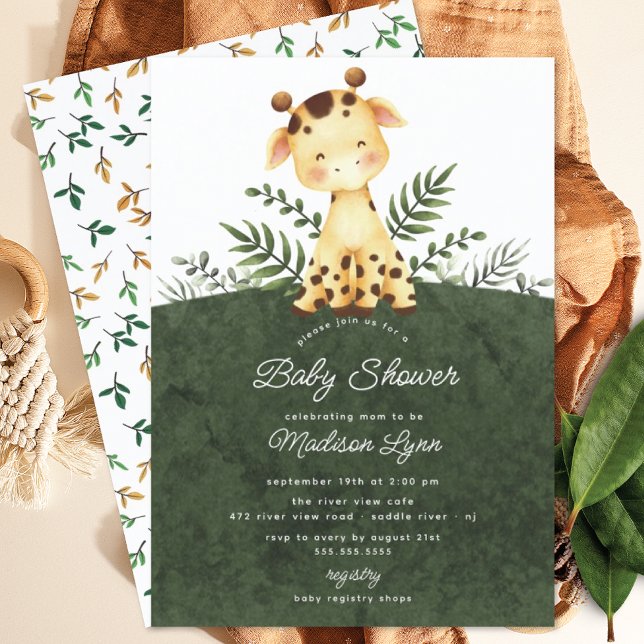 Adorable Jungle Giraffe Invitación Baby Shower (Subido por el creador)