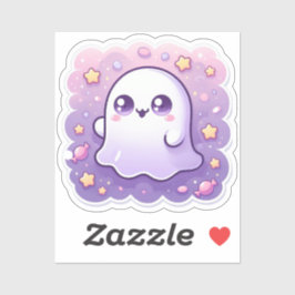 Adorable Kawaii Ghost Vinyl Pegatina Cute Pastel