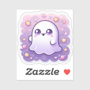 Adorable Kawaii Ghost Vinyl Pegatina Cute Pastel