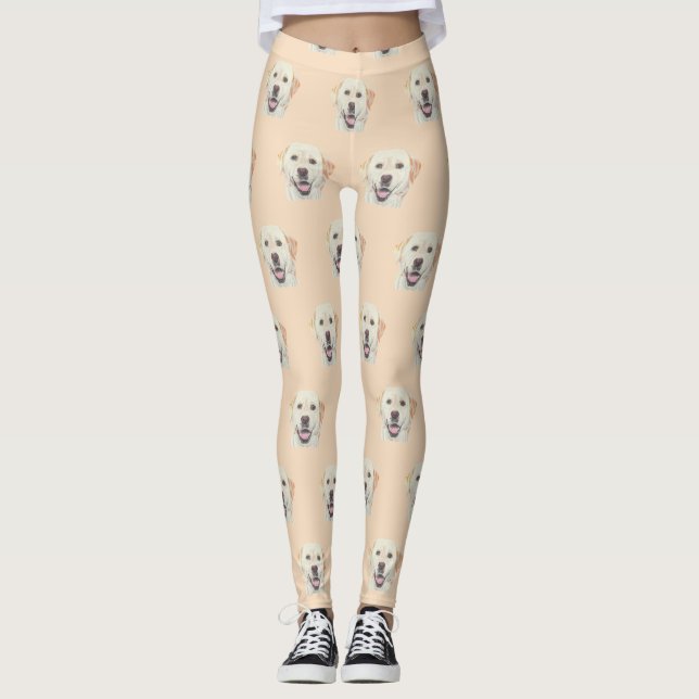 Adorable Labrador Recuperar Leggings (Anverso)