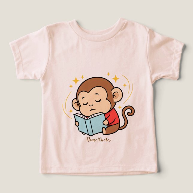 Adorable Monkey Reading Book (Diseño delantero )