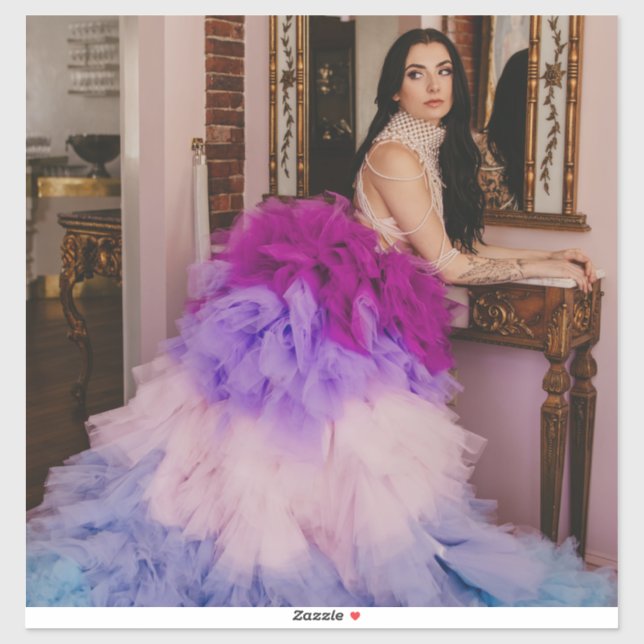 adorable mujer diosa pegatina retrato de Tea Fiest (Hoja)