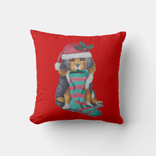 adorable navidad cachorro perro ilustracion cojín