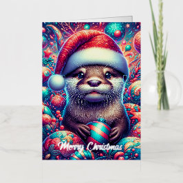 Adorable nutria navideña festiva