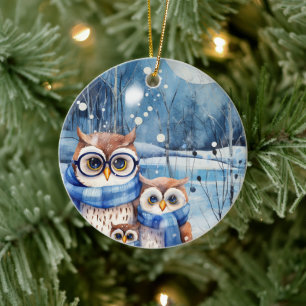 Adorable Ornamento de Navidad de la Familia de Lec