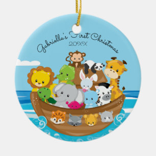 Adorable ornamento de Navidad del arca de Noé para