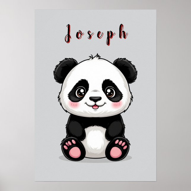 Adorable Panda de Dibujos Animados 🐼✨ Decoración  (Frente)