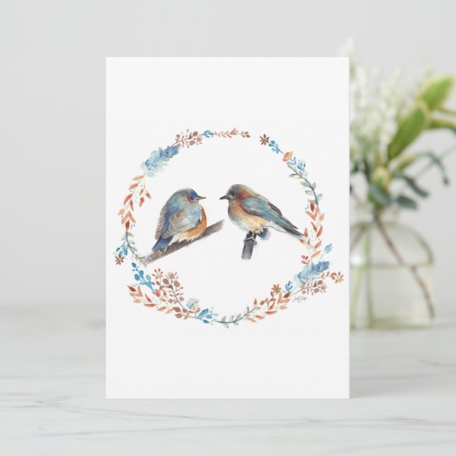 Adorable pareja de azulejos del este Feliz Cumplea (Anverso de pie)