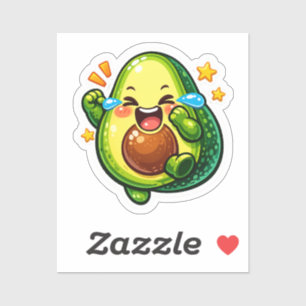 adorable pegatina de aguacate, lágrimas de risa de