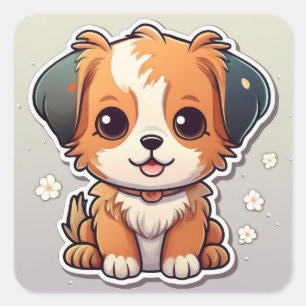 Adorable Pegatina de cachorros de Kawaii