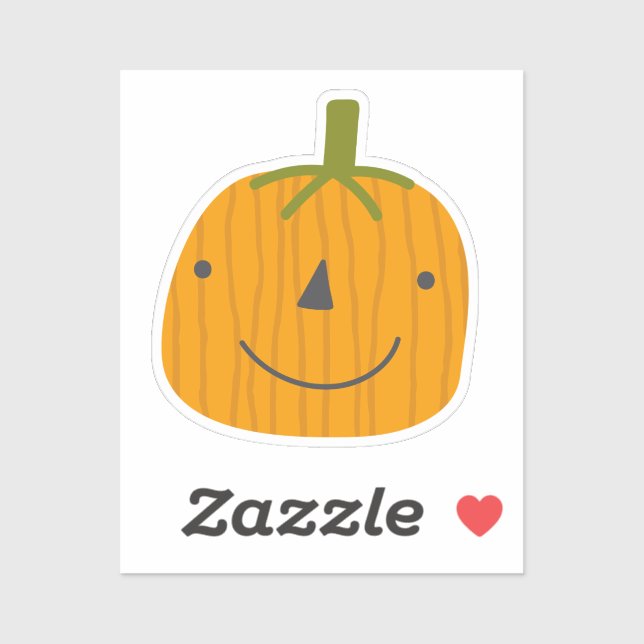 Adorable pegatina de calabaza lindo (Hoja)