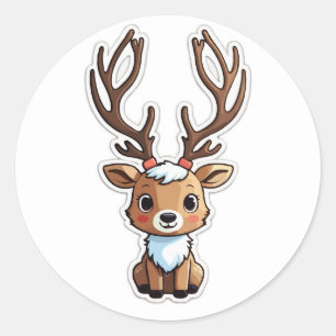 Adorable Pegatina de renos - Un amigo festivo