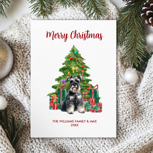 Adorable Perrito Miniatura Schnauzer Navidad Famil