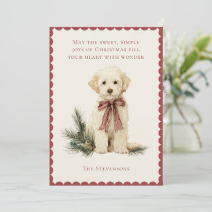 Adorable perro labrador Navidad rústica roja de pi