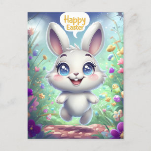 Adorable postal de conejito de Pascua