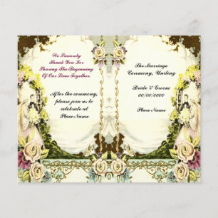adorable programa de bodas vintage