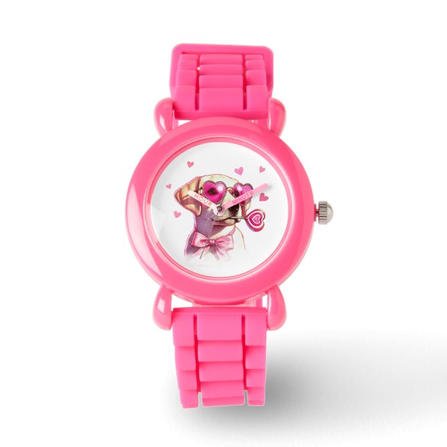 Adorable reloj de niños de San Valentín de Labrado (Anverso)