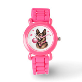 Adorable reloj de niños pastores alemanes