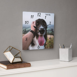 Adorable reloj de pared de fotos de perro personal