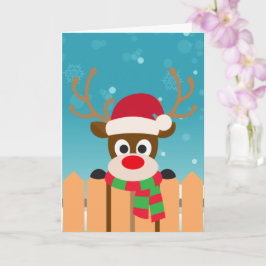 Adorable Rudolph El Reno de Nariz Roja | Tarjeta d
