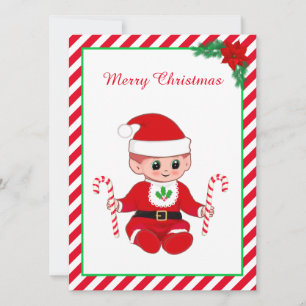 Adorable Santa bebé de Navidad Elfo y bastones de 