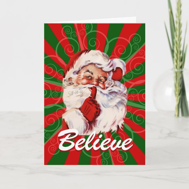 Adorable Santa Believe Navidad Personalizado (Anverso)