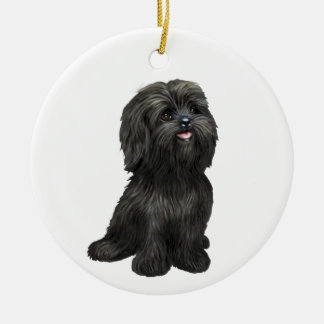 Adorable Shih Tzu negro - Sólo el ornamento de per