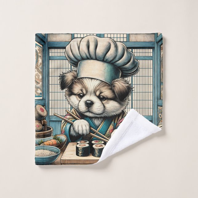 Adorable Sushi Chef Puppy (Toallita)