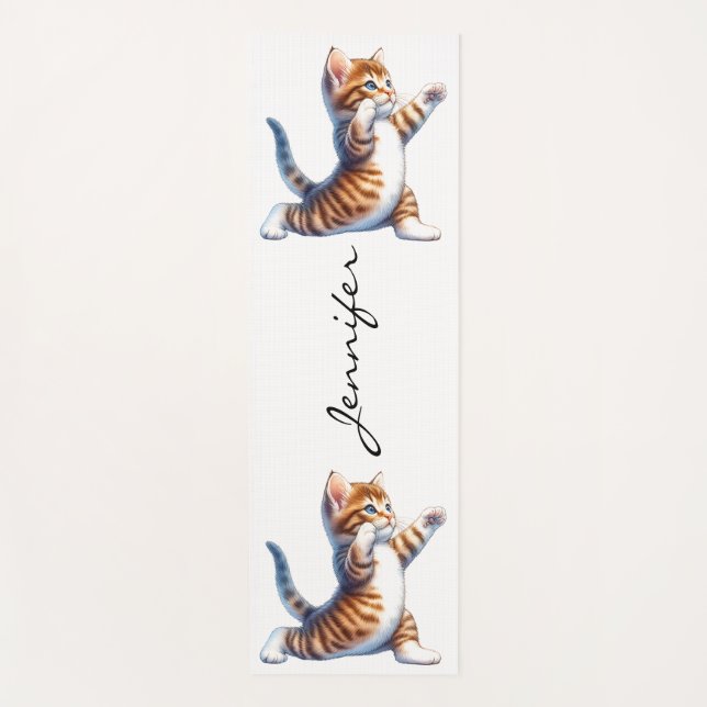 Adorable Tabby Cat Yoga Mat (Anverso)