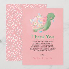 Adorable Tarjeta Baby Shower de agradecimiento a l