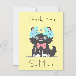 Adorable tarjeta de agradecimiento a Black Kitty F