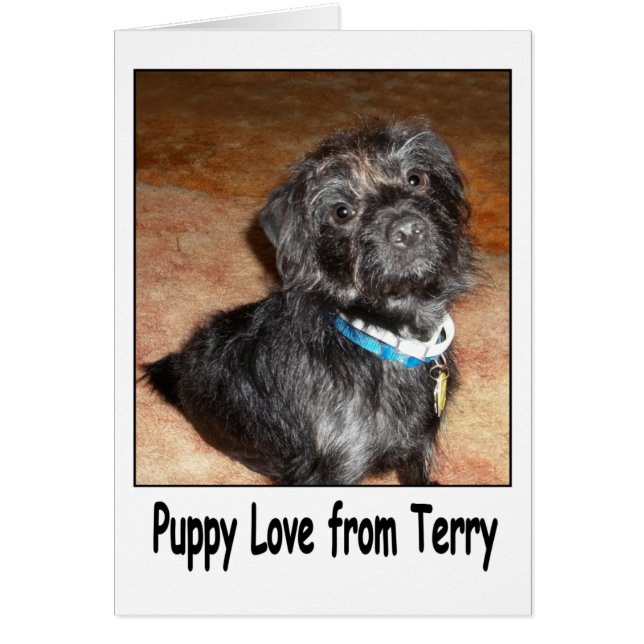 Adorable tarjeta de "Amor Cachorro De Terry" (Frente)