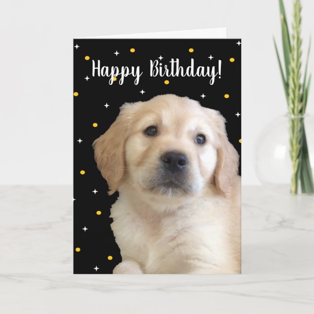 Adorable tarjeta de cumpleaños de cachorro para cu (Anverso)