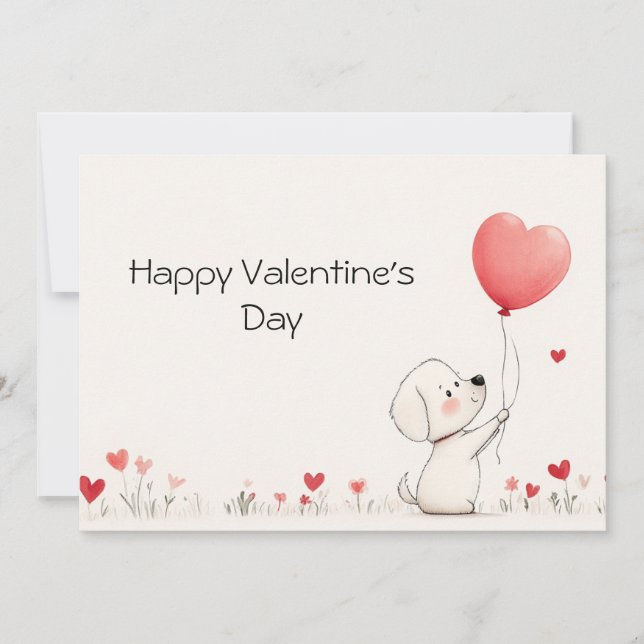 Adorable tarjeta de felicitación de San Valentín ❤ (Anverso)