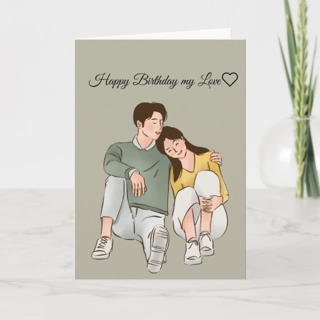 Adorable tarjeta de felicitación plegada por cumpl (Anverso)