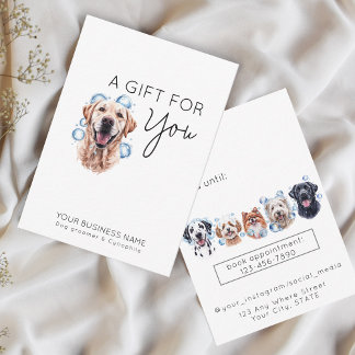 Adorable tarjeta de regalo para mascotas recuperad