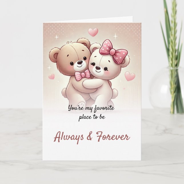 Adorable tarjeta de saludo de amor Teddy Bear (Anverso)