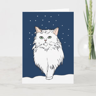 Adorable tarjeta de saludo para gato persa Chinchi
