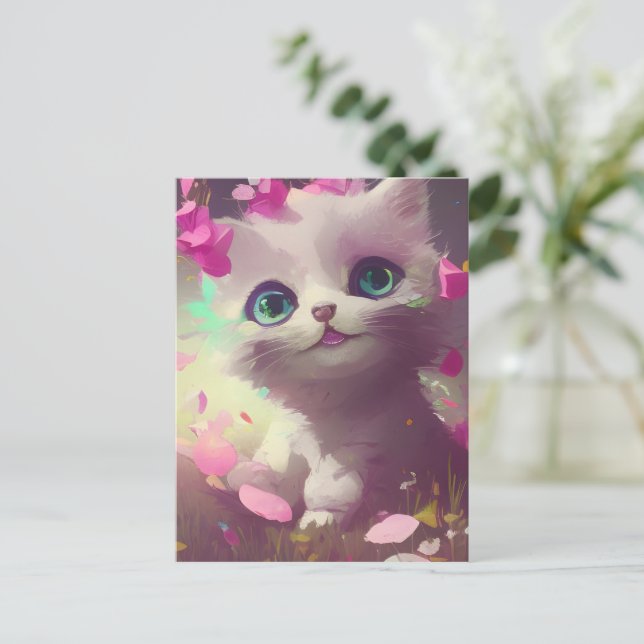 Adorable tarjeta postal Kitten (Anverso de pie)
