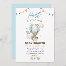 Adorable Teddy Bear Boy Invitación de Baby Shower 