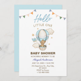 Adorable Teddy Bear Boy Invitación de Baby Shower 