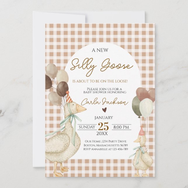 Adorable Una Nueva Invitación De Baby Shower De Ca (Anverso)