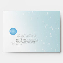 Adorable Winter Baby Blue Balloon Boy Baby Shower