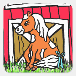 Adorables bebés caballos Pegatinas de Pony Brown