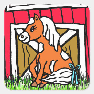 Adorables bebés caballos Pegatinas de Pony Brown