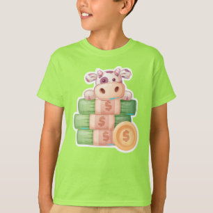 Adorables Cutan Vaca Con Dinero Para Camisetas Inf