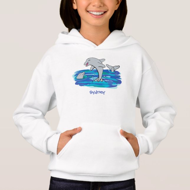 Adorables delfines felices ilustracion personaliza (Anverso)